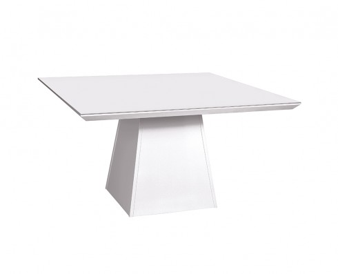 Mesa de Jantar com tampo de vidro Branca Elisa -  Quadrada 1.50 x 1.50