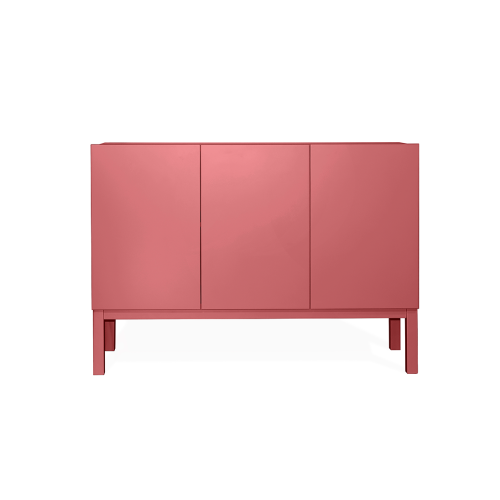 Armário 3 Portas Brás  -  Rosa  - 120 x 86 x 42 cm