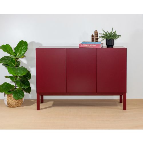 Armário 3 Portas Brás  -  Vinho  - 120 x 86 x 42 cm