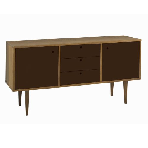 Buffet Vintage 2 Portas e 3 Gavetas  -  Marrom Escuro