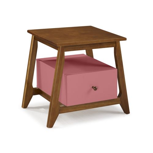 Mesa de Cabeceira Stoka 01 gaveta  -  Rosa