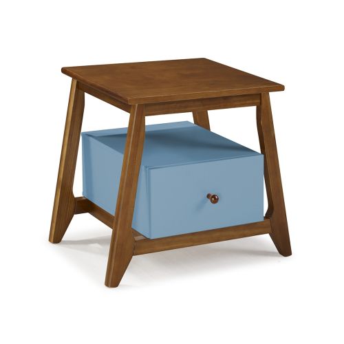 Mesa de Cabeceira Stoka 01 gaveta  -  Azul Claro