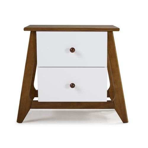 Mesa de Cabeceira Stoka 02 gavetas  -  Branco