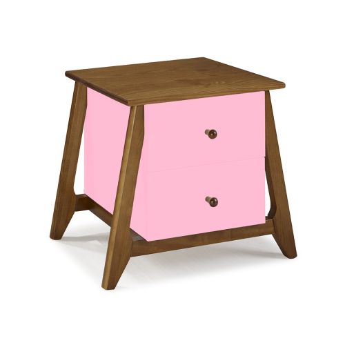 Mesa de Cabeceira Stoka 02 gavetas  -  Rosa Claro