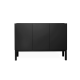 Armário 3 Portas Brás  -  Preto  - 120 x 86 x 42 cm