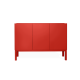 Armário 3 Portas Brás  -  Vermelho  - 120 x 86 x 42 cm